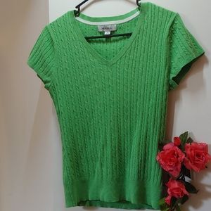 Green V-neck Sweater
